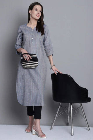 Grey Colour South Cotton Casual Wear Kurti For Women's